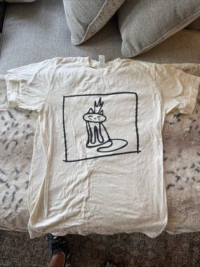 Graphic Short Sleeve Tee - Cream with Black Print